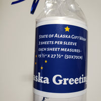 State of Alaska wrapping paper label including measurements.
