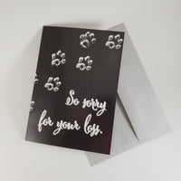 So Sorry For Your Loss, Sympathy Card for Cat with Inside Message