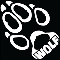 4" x 4" Wolf Track Sticker